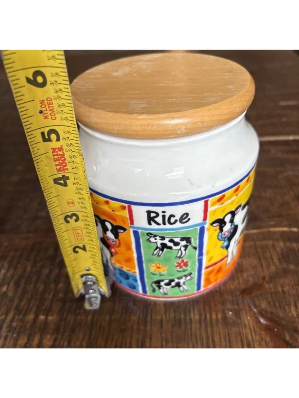 2-DUNOON-FARMYARD Stoneware 9” Flour canister & 6” Rice Made in UK-Brookshaw